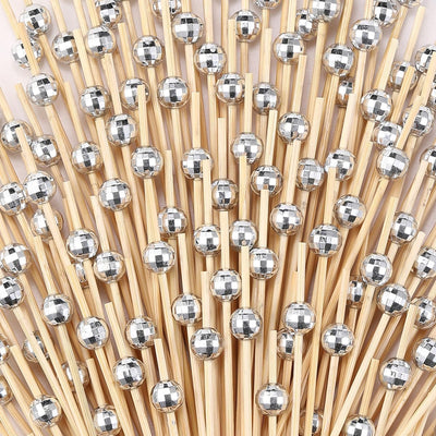 Palillos de cóctel y brocheta plateada 4.7 pulgadas para aperitivos y frutas