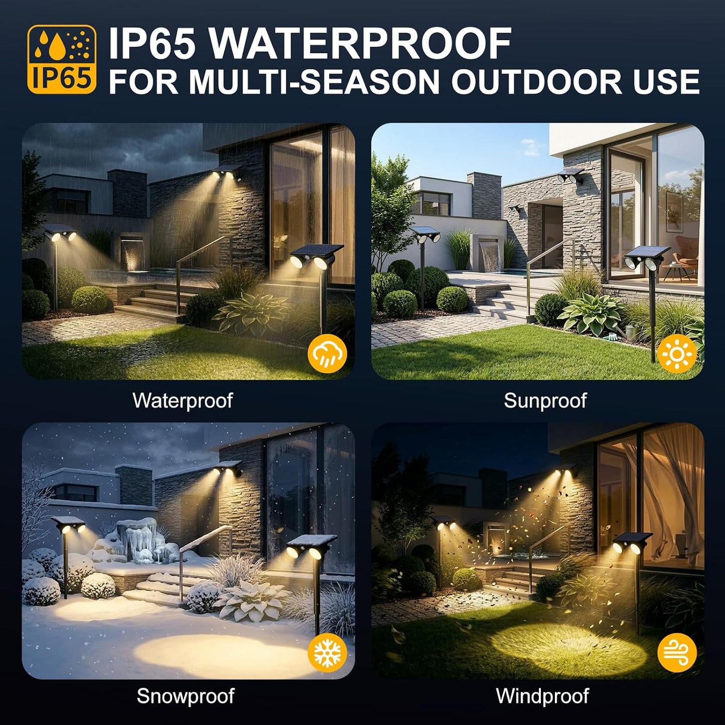 Focos solares sensor movimiento impermeable patio jardín