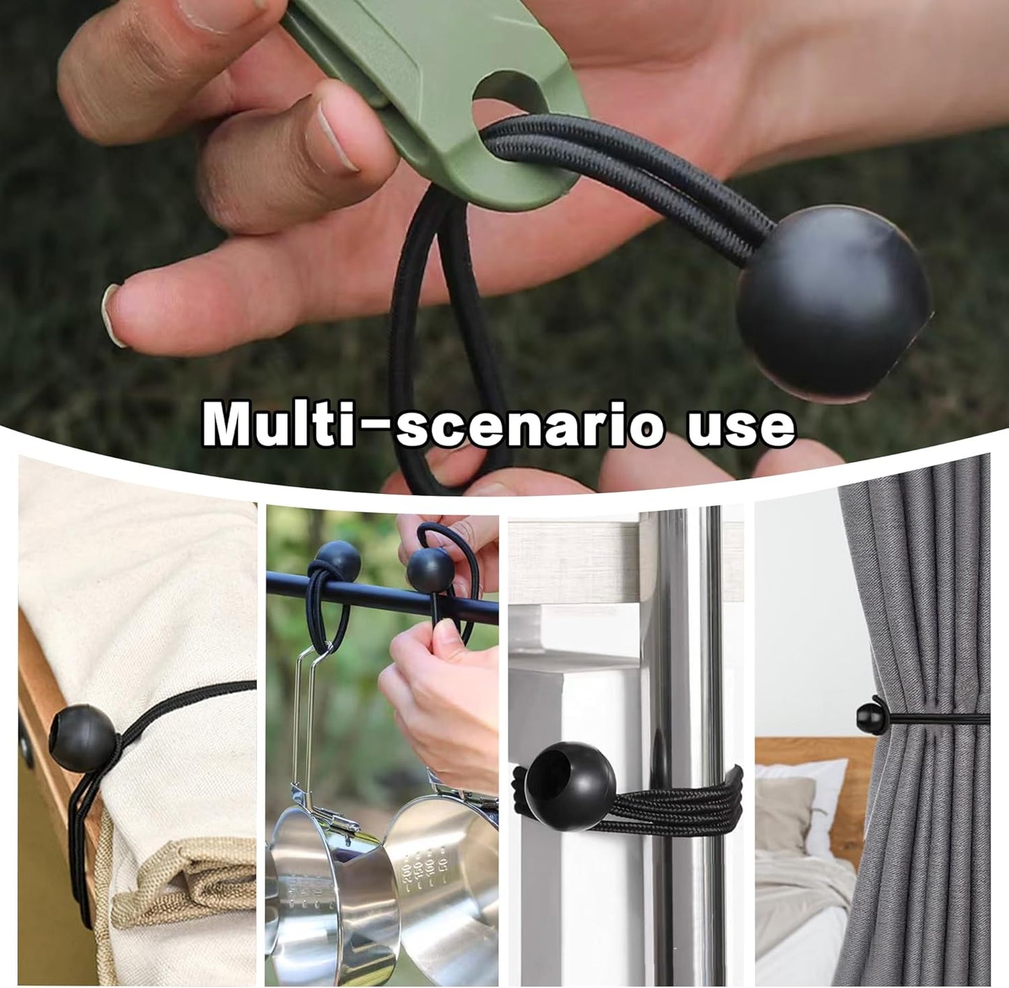 Cuerda elástica con 20 tensores impermeables 6pulg