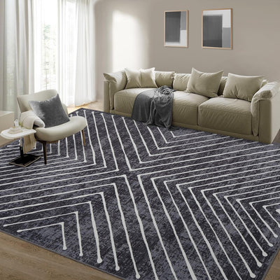 Alfombra comedor 10x13pulg moderna a rayas antideslizante plegable