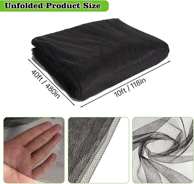 Malla protectora jardín 39x10 pies negra