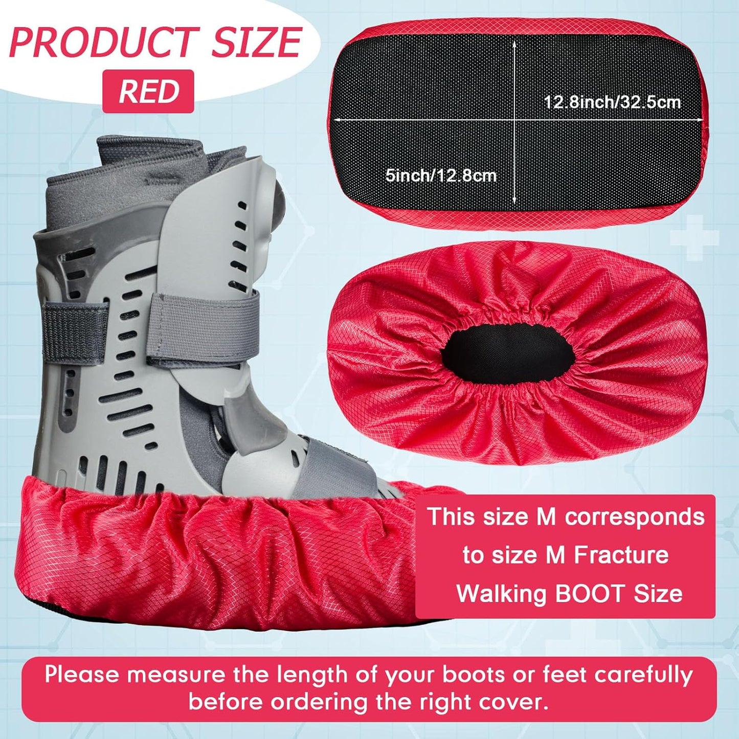 2 Fundas Botas Aire Protección Tobillo Impermeable Rojo Mediano