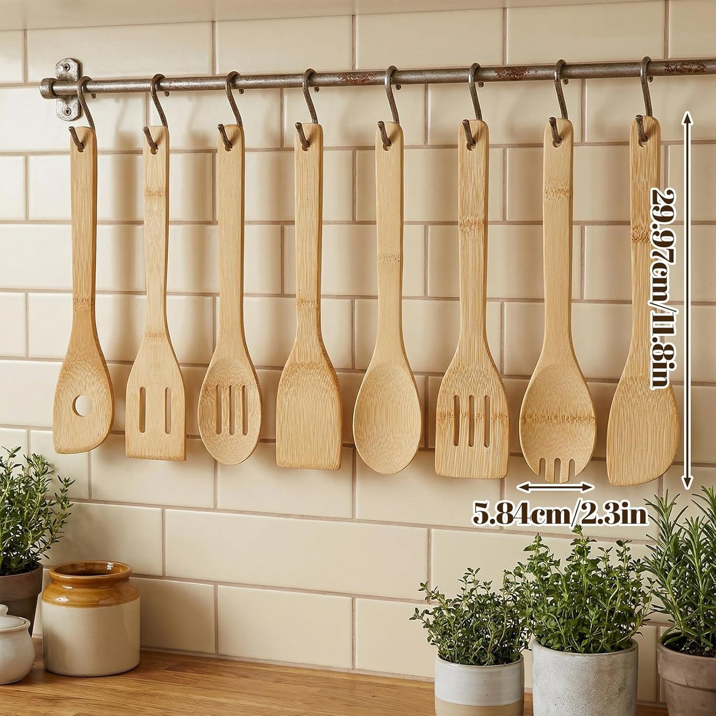 Set 32 Utensilios Bambú Antiadherente para Wok