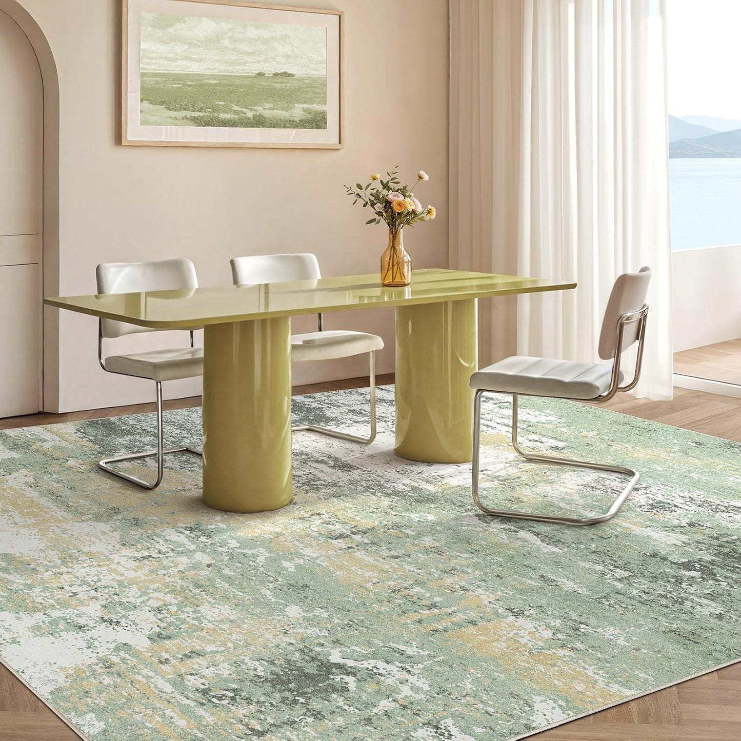 Alfombra área 9x12ft lavable suave plegable antideslizante