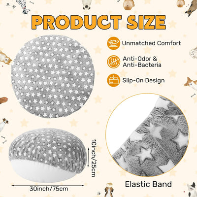 Funda cama perro mediana impermeable color gris estrellas