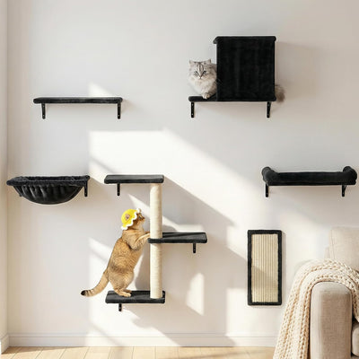 Estantes pared gatos 6en1 cama percha 17x11.9pulg rascador