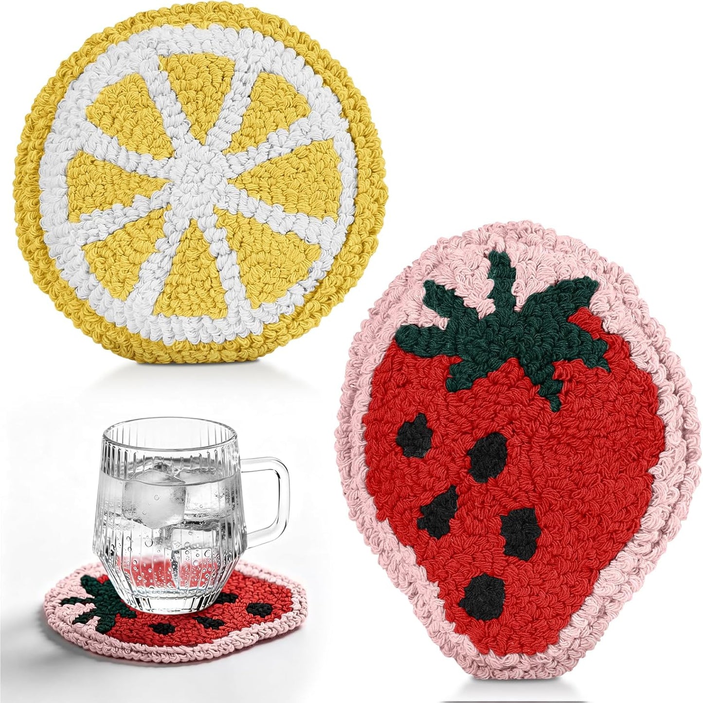 2 Pzas Posavasos Frutas Absorbentes para Bebidas