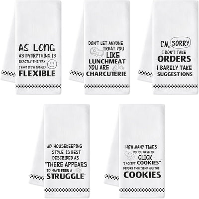 Toallas de cocina R HORSE con frase divertida, 5 piezas para adultos