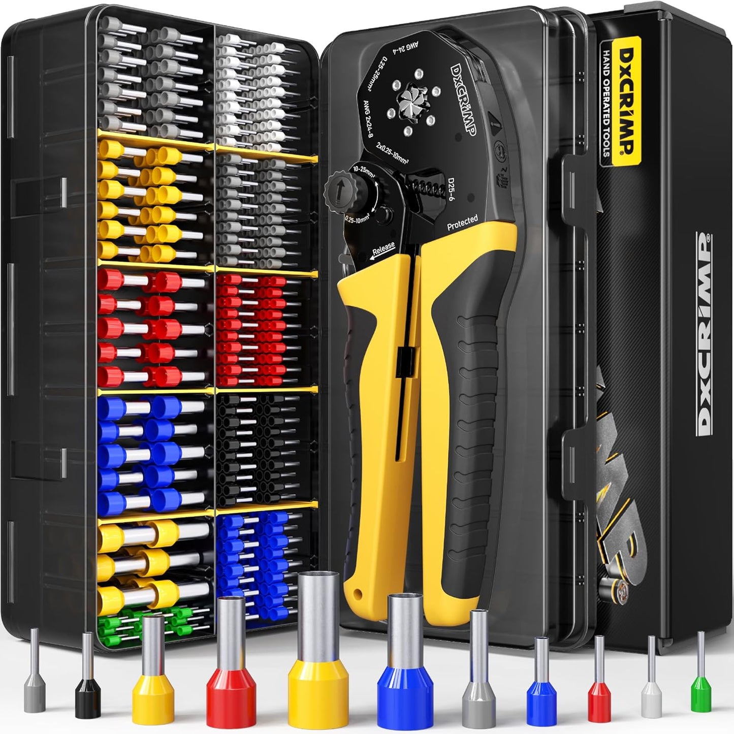 Kit herramientas crimpado AWG 24-4 0.25-25mm² trinquete