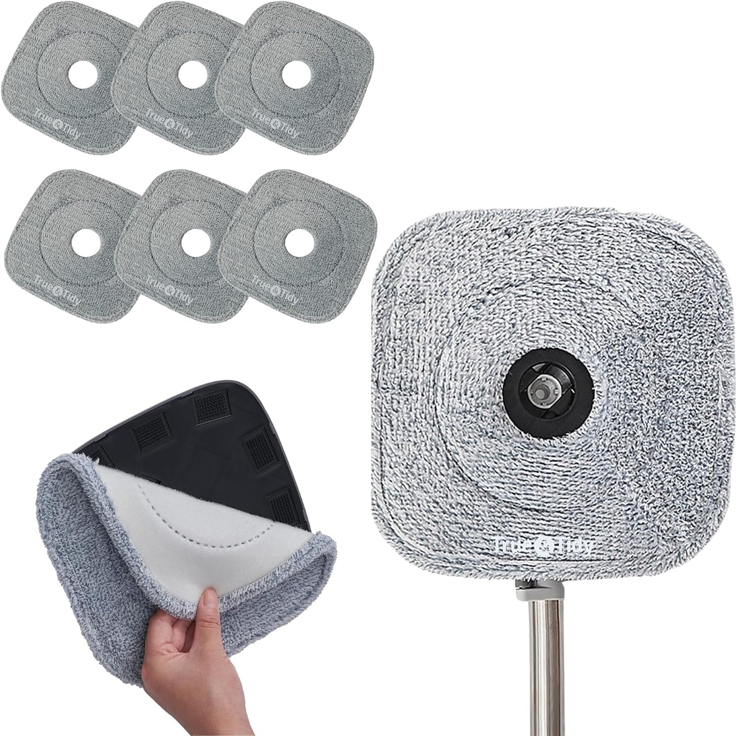 6 Almohadillas Microfibra 9pulg para Mopa Cubo Cuadrado