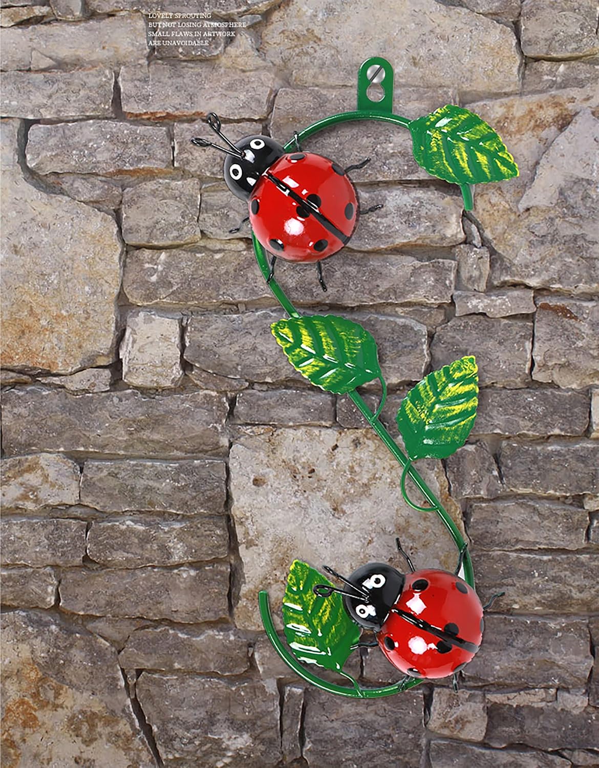 Decoración pared mariquita metal 3D para hogar