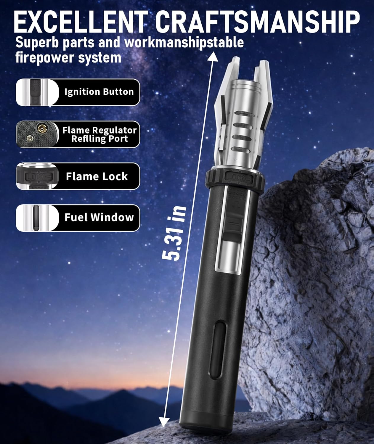 Paquete de 2 mini encendedor sable luz recargable a prueba de viento con ventana visual