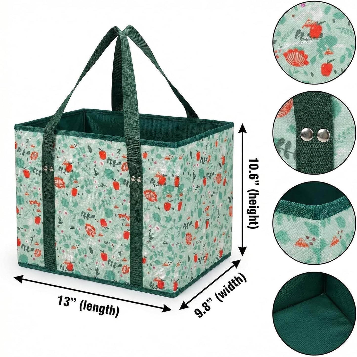 Bolsas reutilizables para compras grandes con estampado floral