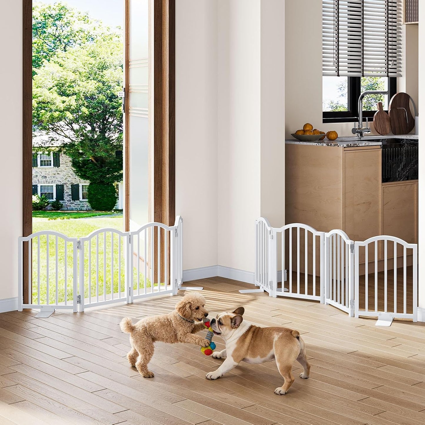 2 Puertas cortas para perros 16pulg con patas 48pulg