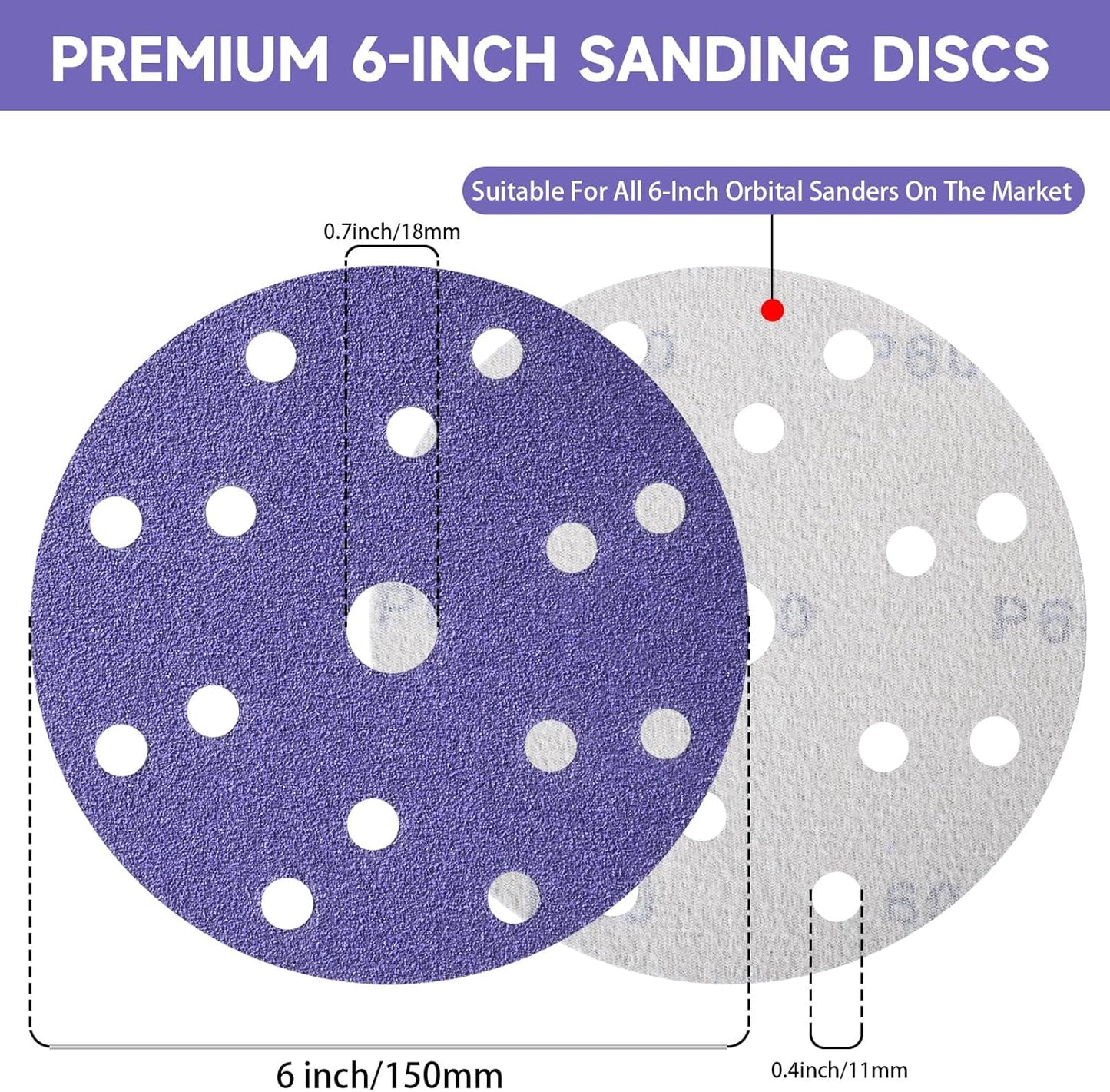 Discos lijado gancho bucle 6 pulg surtido 60-400 corindon ceramico