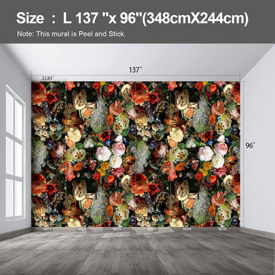 Murales autoadhesivos floral dormitorio 96x137pulg