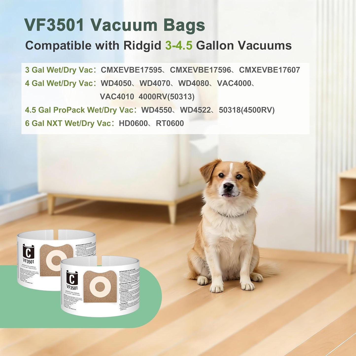 20 Bolsas Vacío Aspiradora 3-4.5gal Modelo 23738 Tamaño C