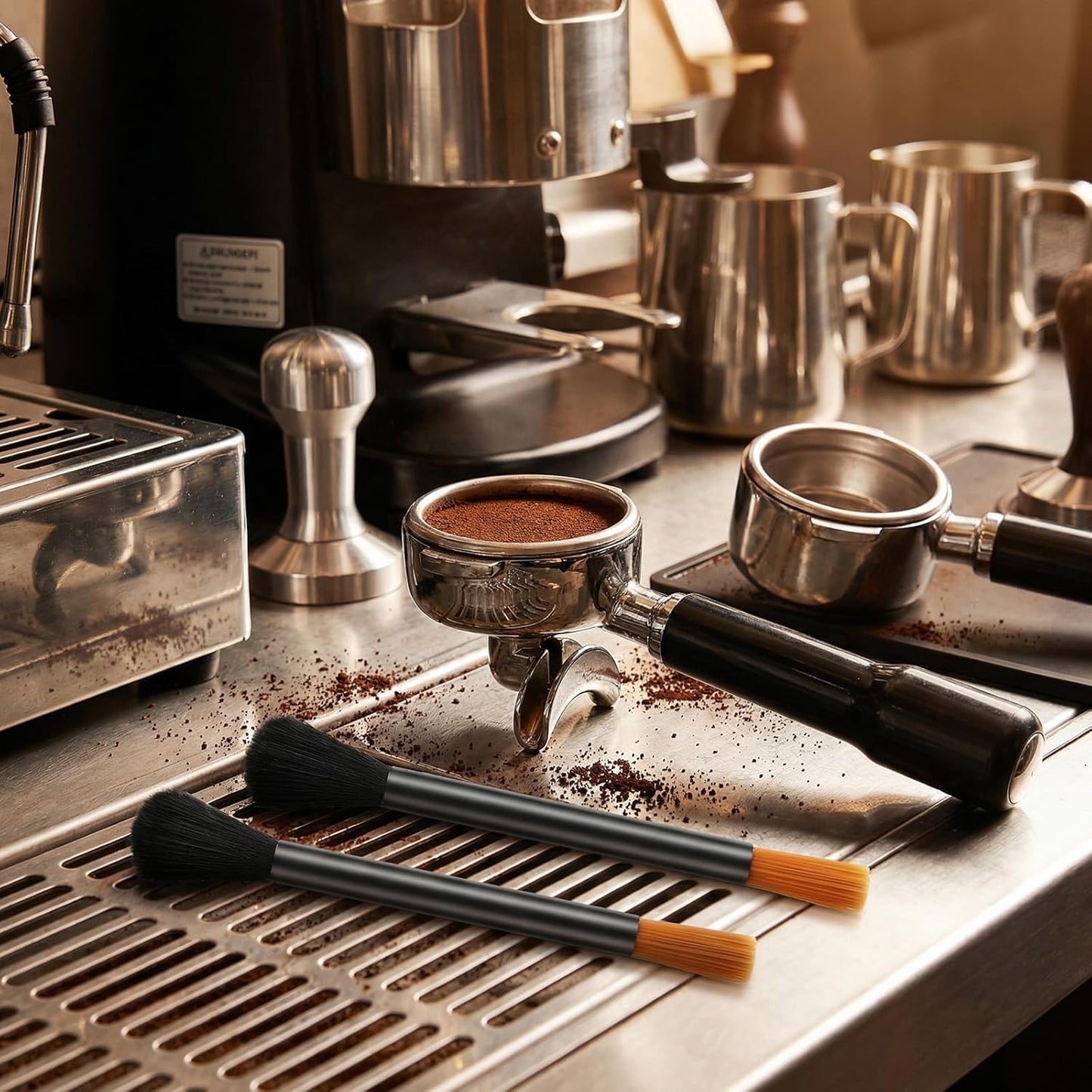 2 Cepillos Limpieza Molinillo Cafetera Espresso Barista