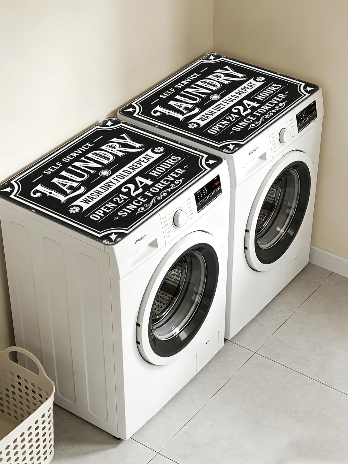 Fundas protectoras lavadora/secadora 23.5x19.6pulg negro
