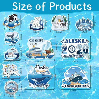 Decoraciones magnéticas para puerta de crucero Alaska 2026, 12 unidades