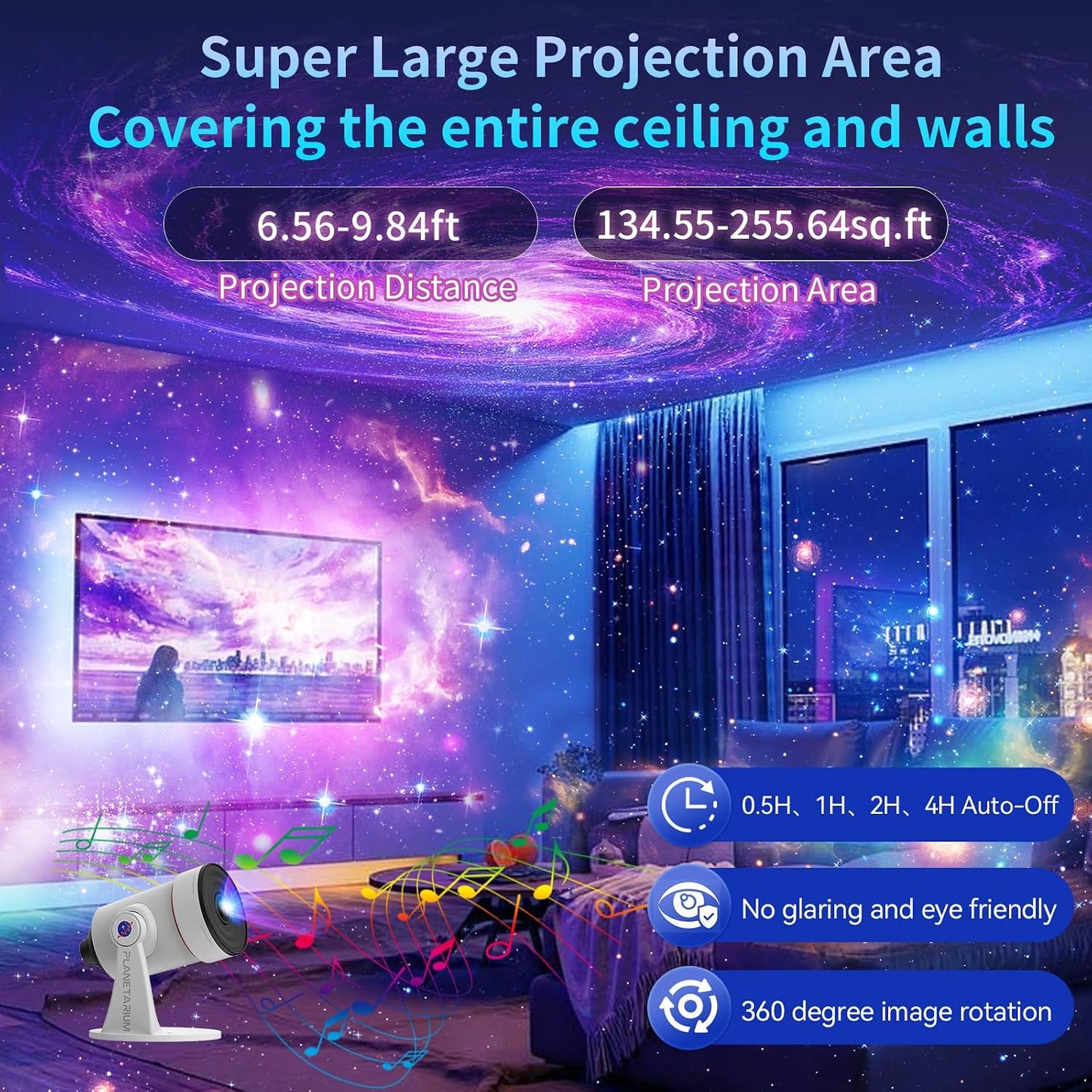 Proyector luz estrellas con sonido blanco 28 sonidos y temporizador