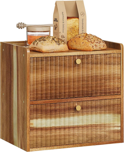 Caja pan bambú encimera cocina organizador alimentos
