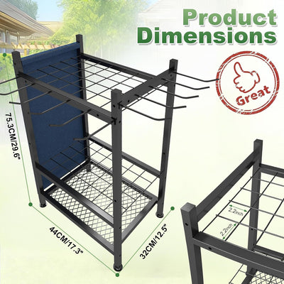 Organizador herramientas jardín estante garaje metal 46pulg