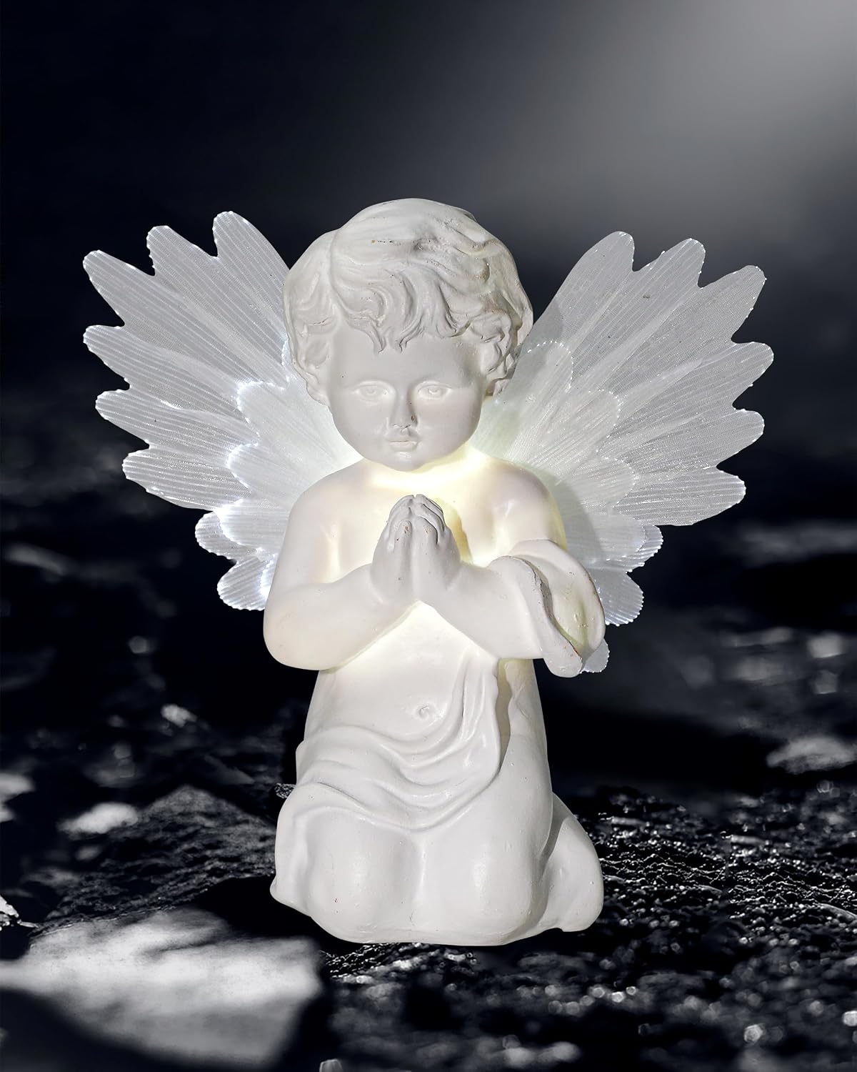 Luz Ángel Querubín Fibra Óptica 7.1'' Regalo Condolencias