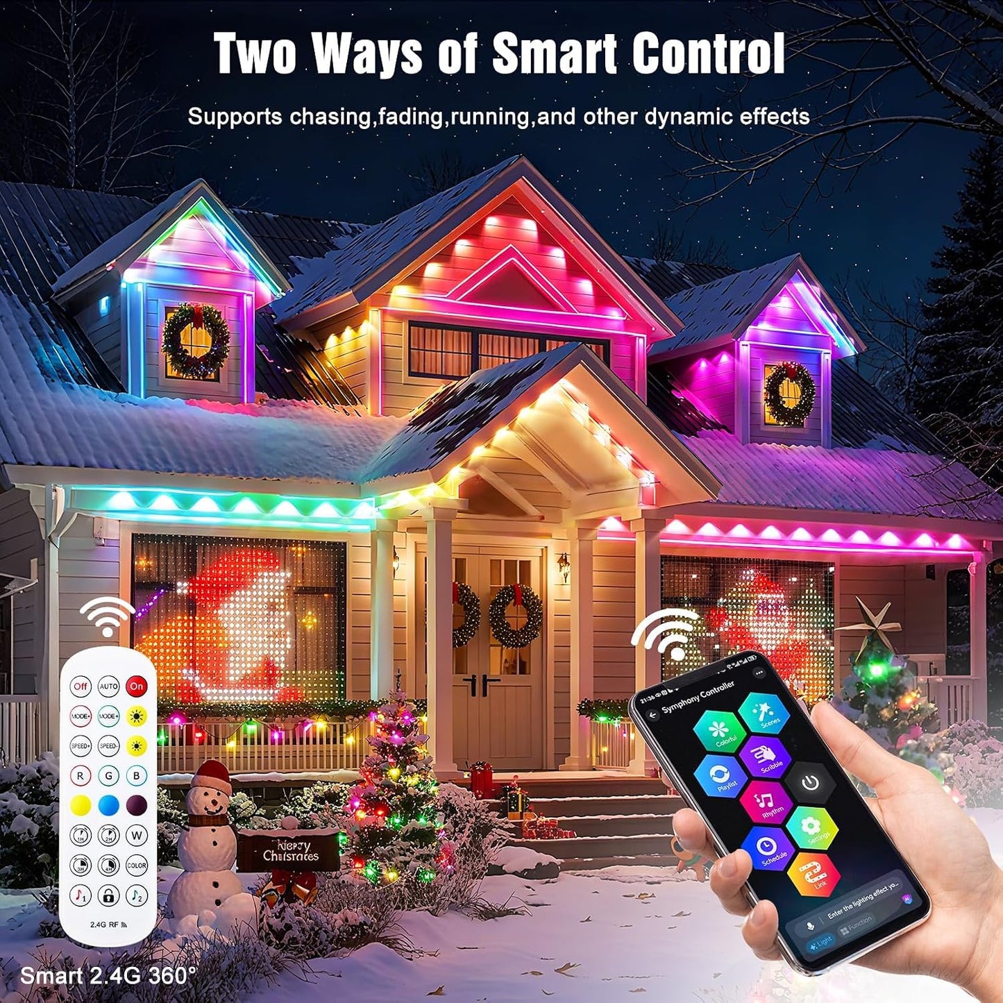 Luces LED RGBIC exteriores 100ft con app impermeable IP67