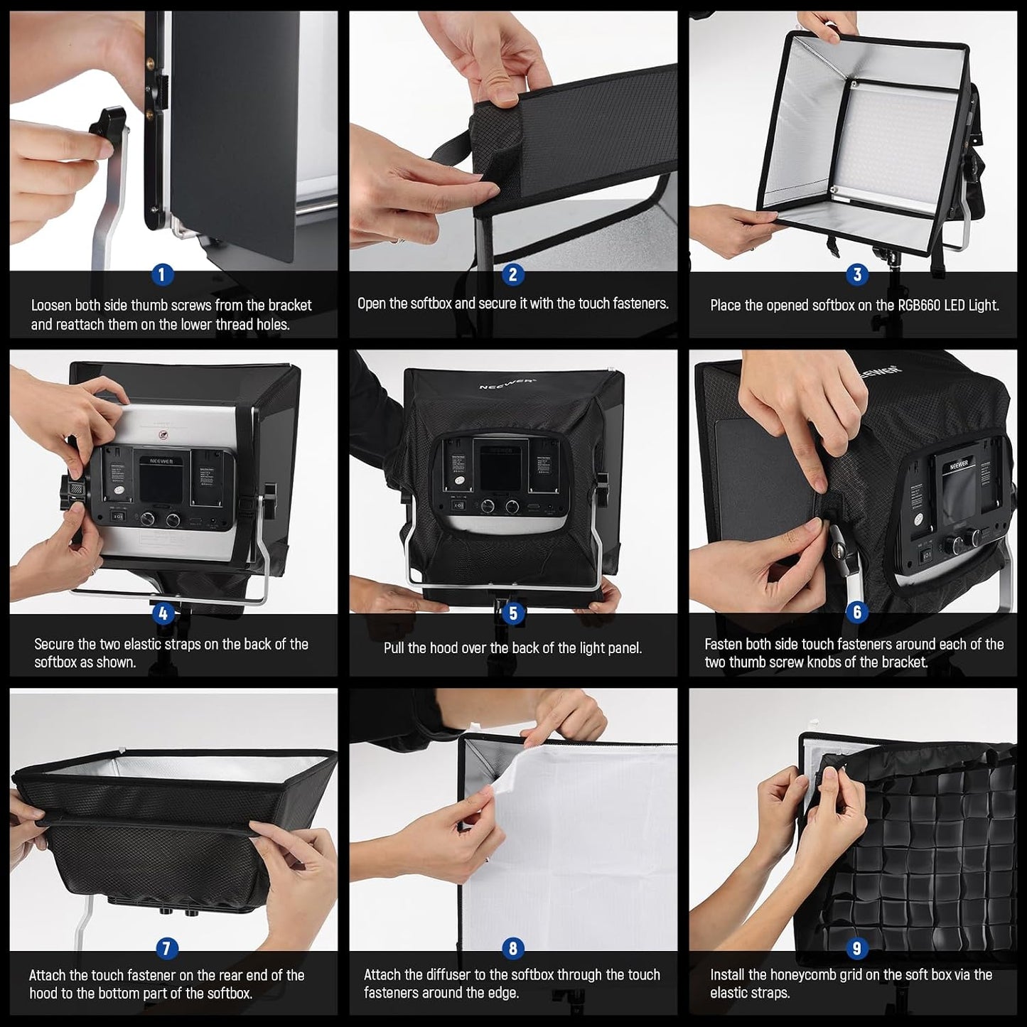Difusor Softbox para Luz LED NL660 RGB660 PRO II 12.6x11.6 Plegable