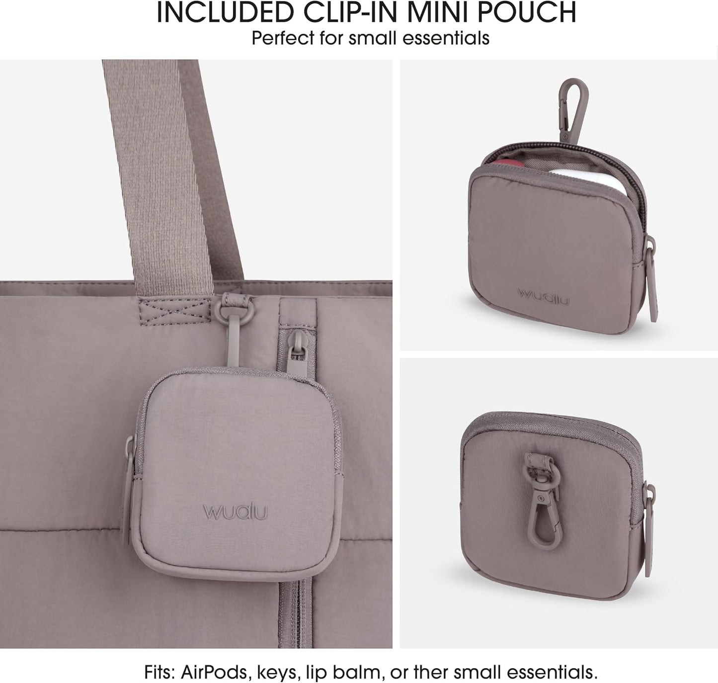 Bolsa mano acolchada con bolsillo laptop para viajes