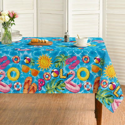 Mantel rectangular de verano Horaldaily 52 x 70 pulgadas diseño sandía piña helecho azul limón lavable