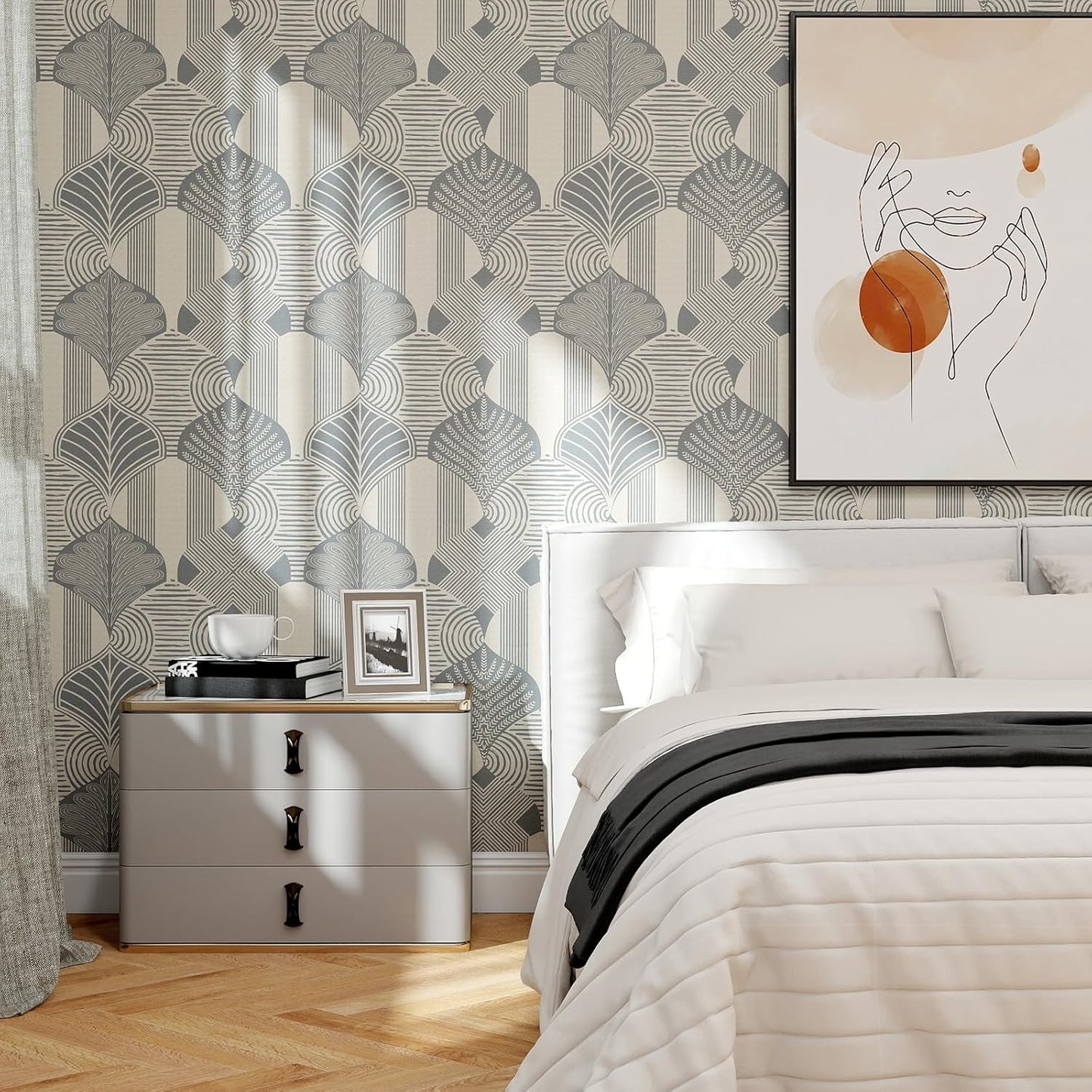 Papel tapiz vintage art deco autoadhesivo 17x80pulg
