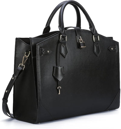 Bolsa cuero laptop mujer 16pulg antirrobo negro impermeable