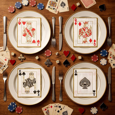 Servilletas de fiesta temática poker grande para noche de casino y cumpleaños