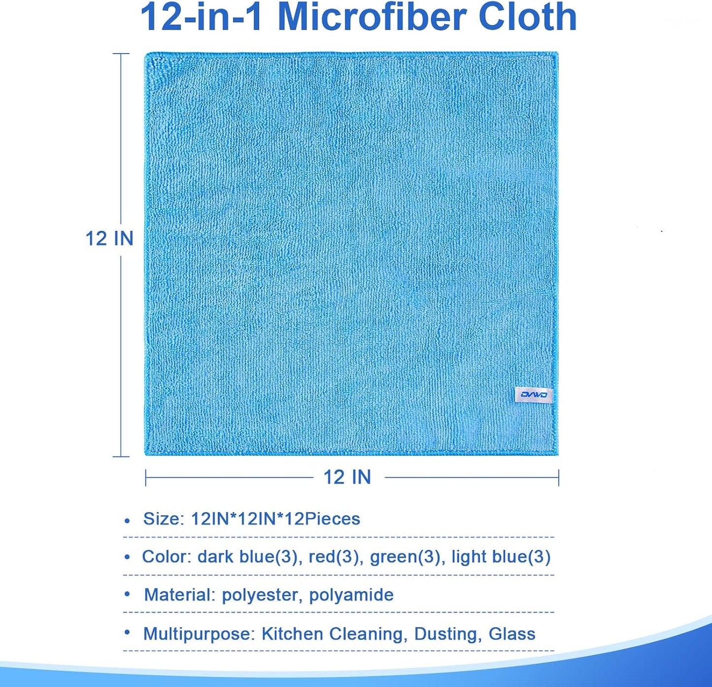 12 Paños Microfibra Alta Absorción para Limpieza Hogar
