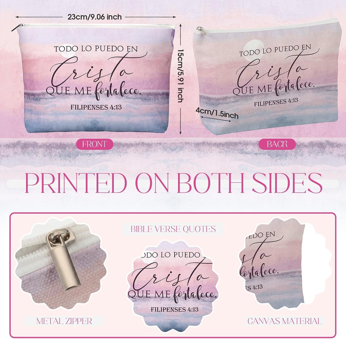 Set 30 regalos cristianos para mujer bolsas maquillaje espejos