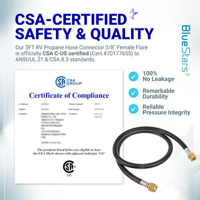 Conjunto conector manguera propano 3/8 pulg 3 pies para parrilla