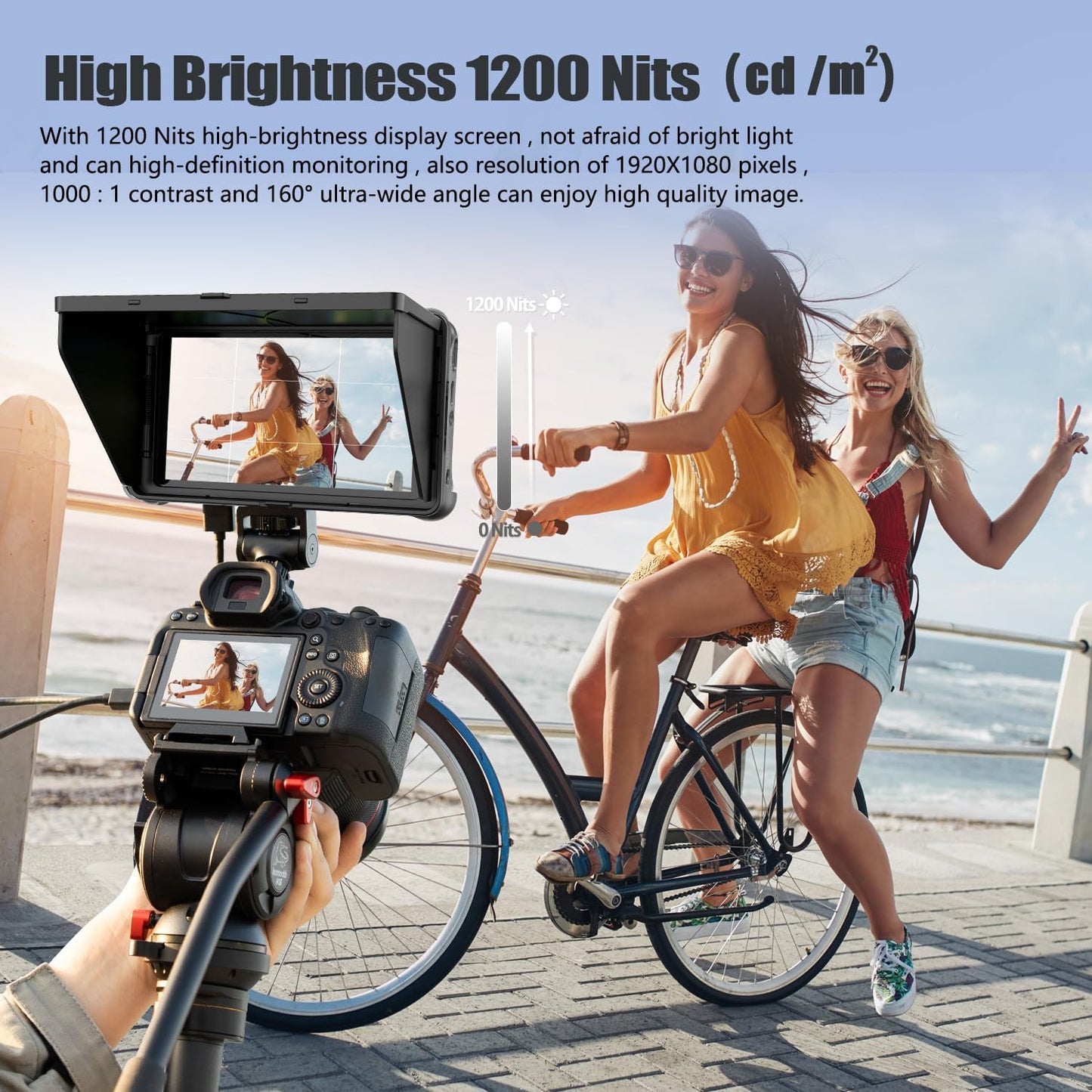 Monitor 5.5pulg 4K HDMI para cámara DSLR con batería