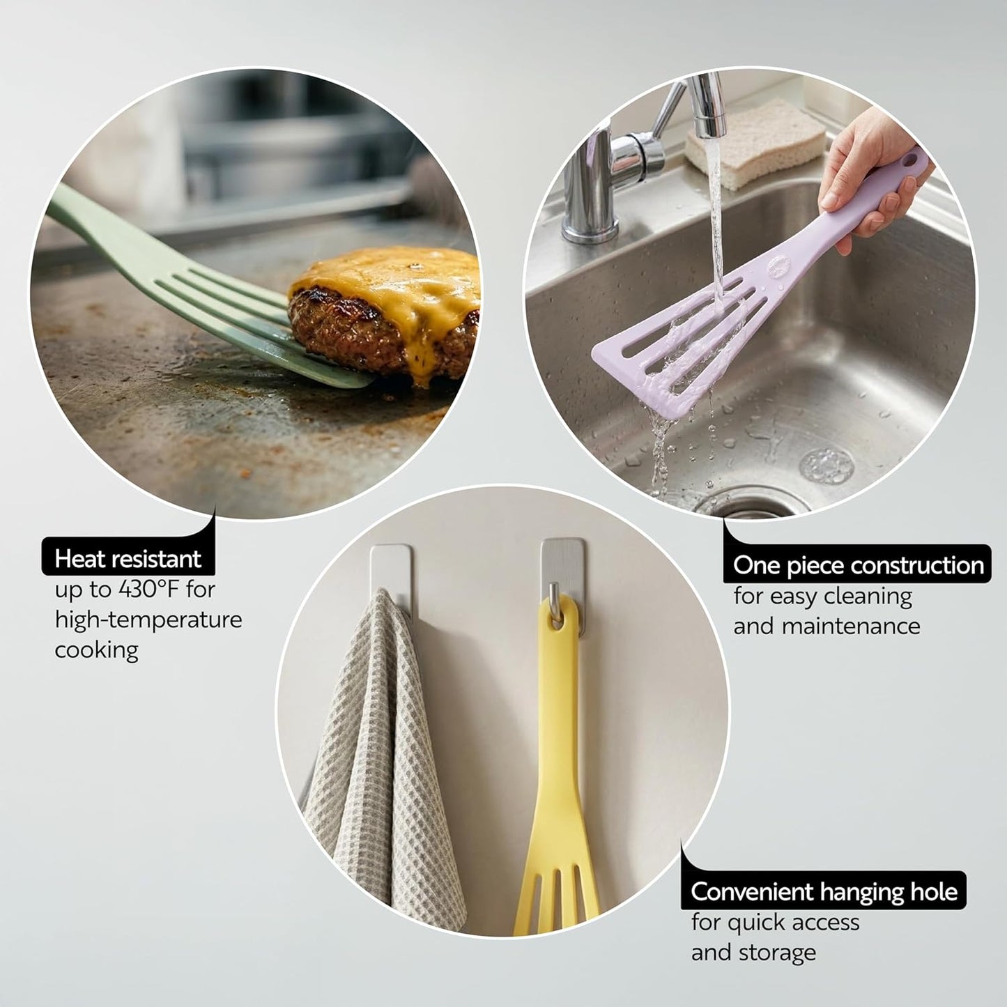 Espátula ranurada de cocina resistente al calor Met Lux