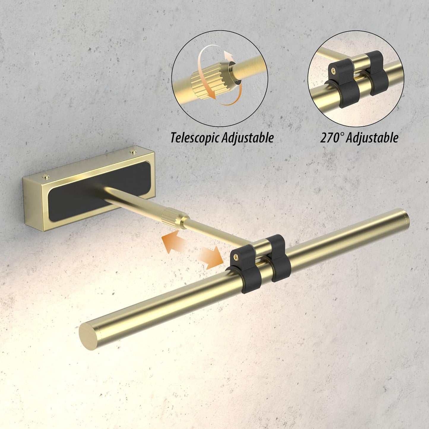Luz arte regulable recargable 16pulg un solo brazo 25h