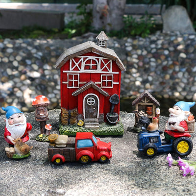 Juego 22 figuras gnomos resina decoración jardín