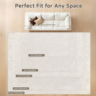 Alfombras 8x10ft lavables antideslizantes dormitorio