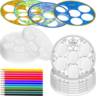 Set 24 Juegos Manualidades Platos Seder Pascua Colorear