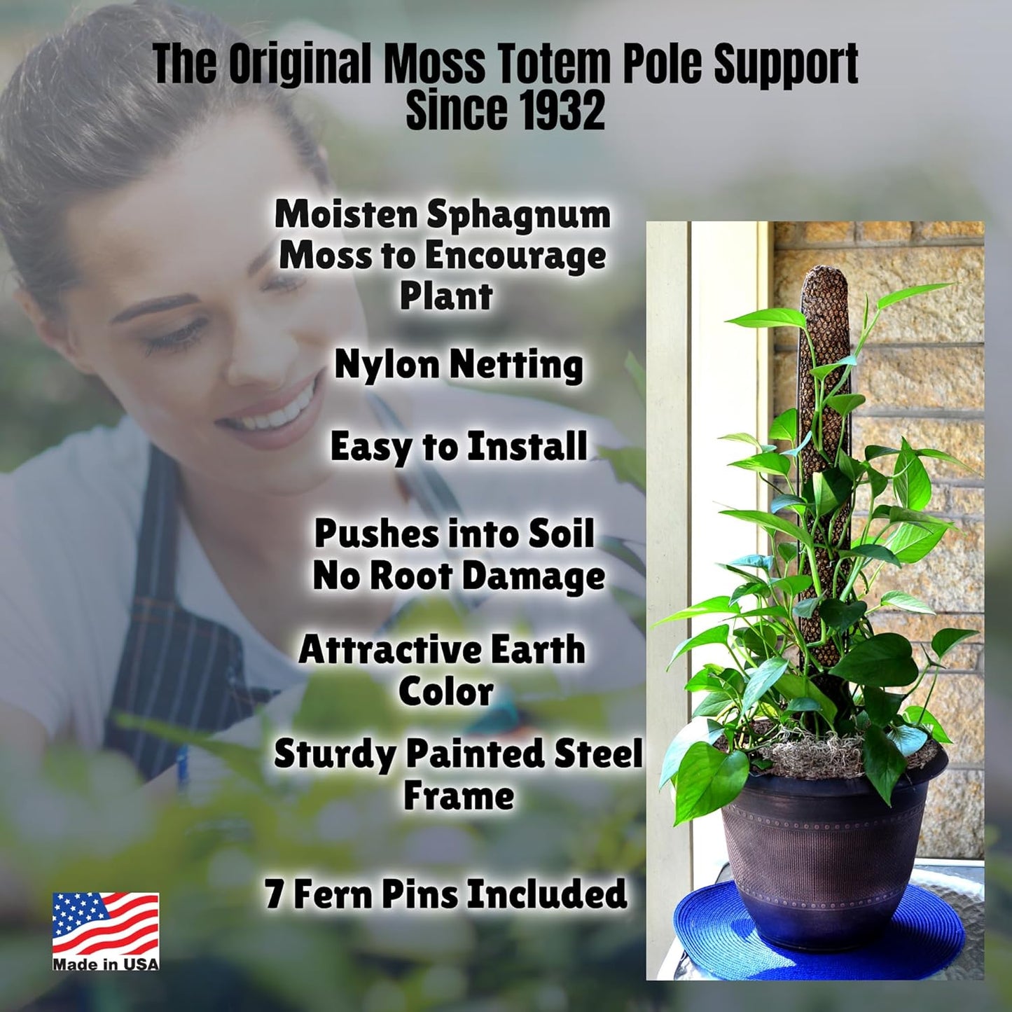 Soporte plantas 24pulg marrón