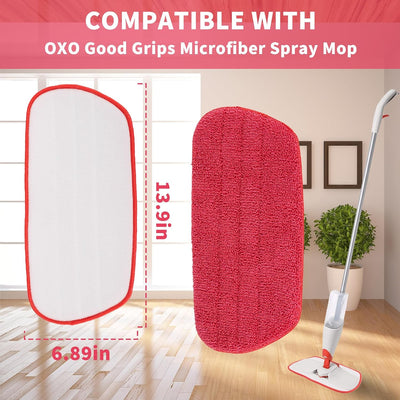 Almohadillas repuesto trapeador OXO microfibra rojo 2uds