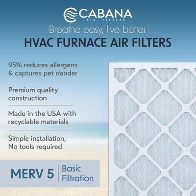 6 Filtros aire MERV 5 para horno CA 20x25x1plg plisados
