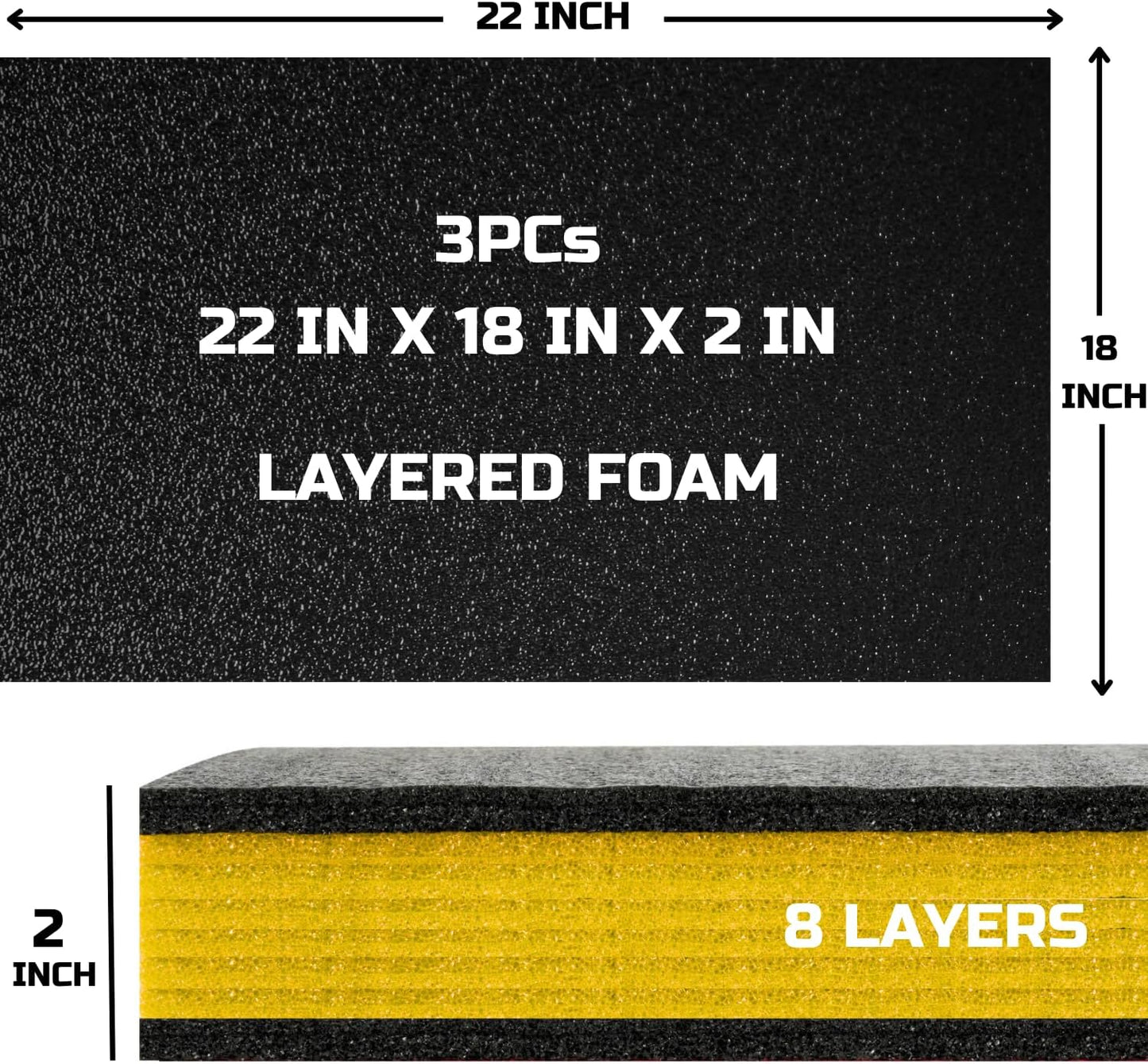 Caja herramientas espuma 22x18x2pulg con insertos 3