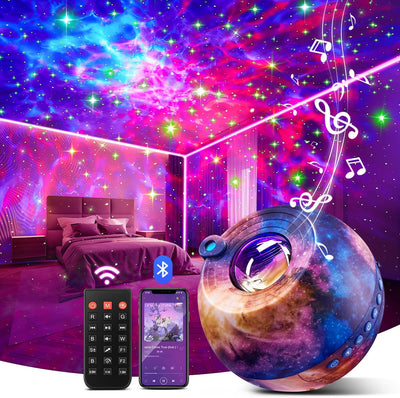 Proyector estrellas para dormitorio con sonido blanco y 15 colores