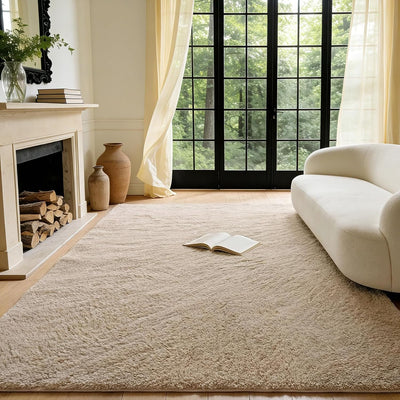 Alfombra 3x5ft beige antideslizante sala dormitorio bebé